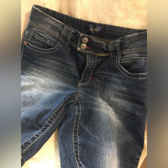 Angels Jean shorts size 8.  Cuffed - Picture 1 of 9